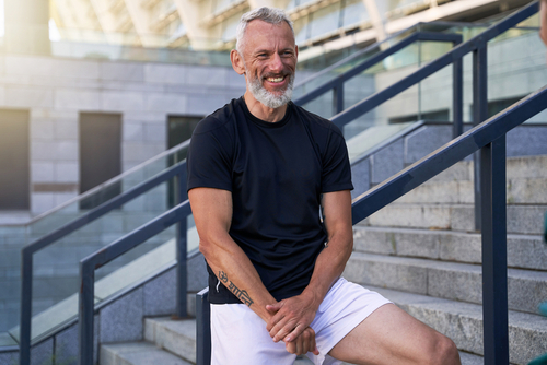 Cheerful Middle,Aged Man Smiling - Healthy Testosterone levels 