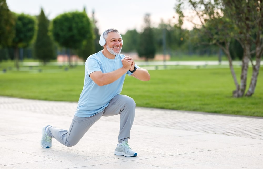 a man doing lunges.