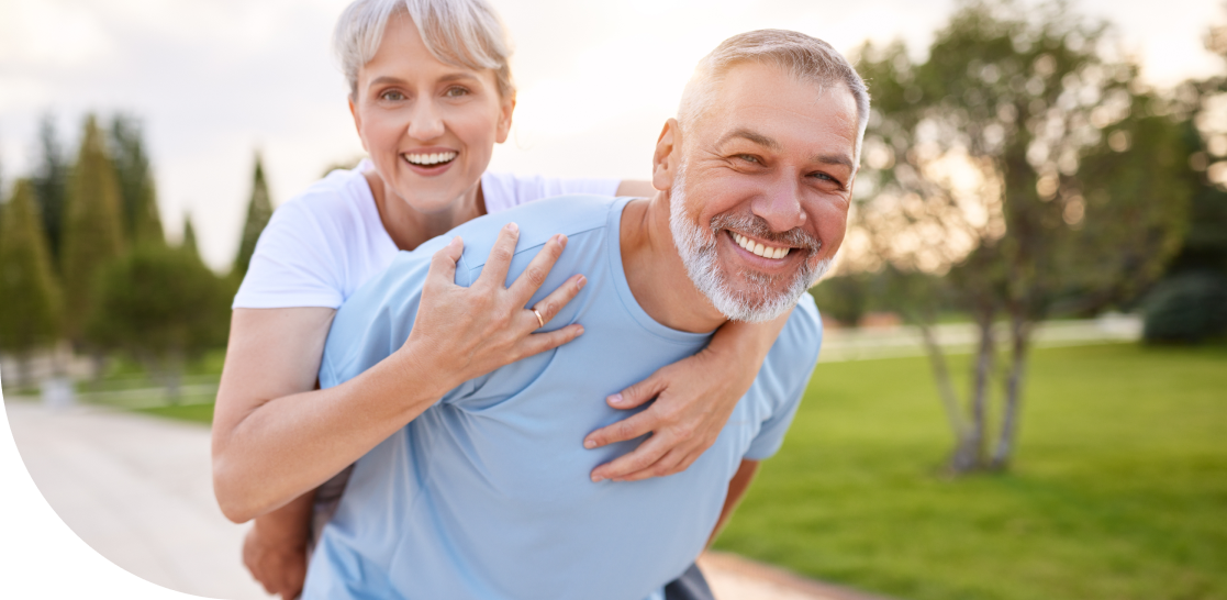 old couple hugging