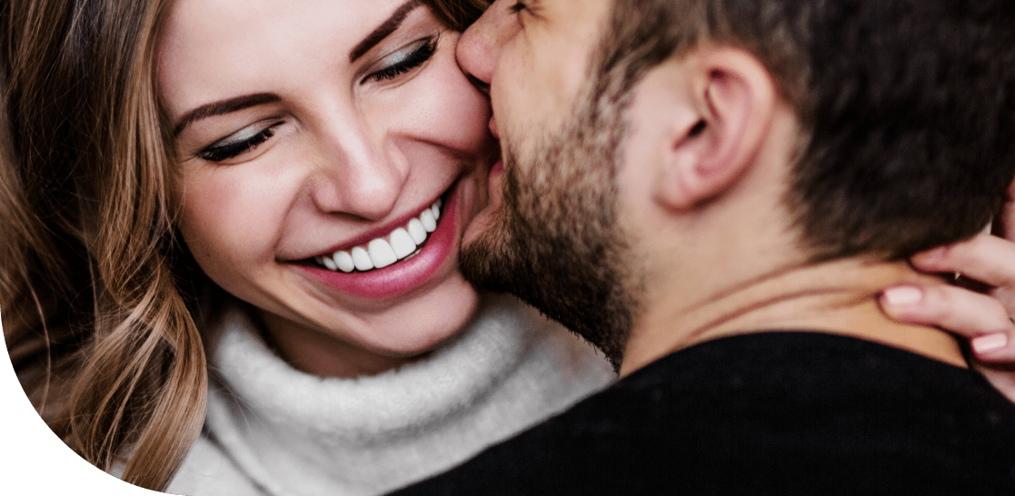 couple smiling together close