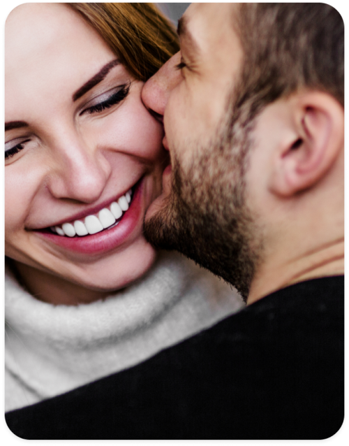 couple smiling together close couple smiling together close